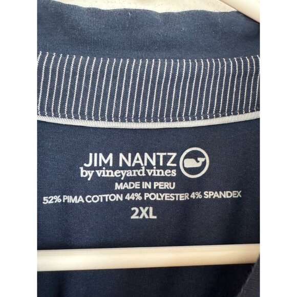 Jim Nantz By Vineyard Vines 2XL Mens Polo Shirt Blue Pima Cotton Polyester & Spa - Picture 3 of 4